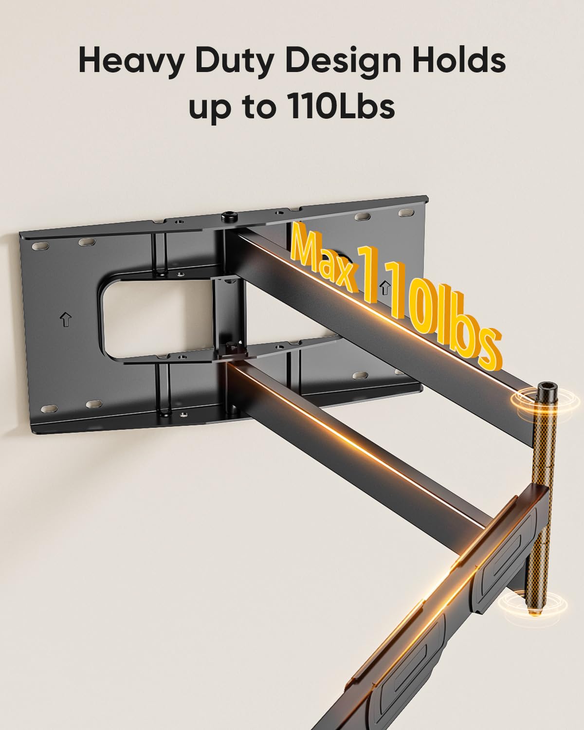 FORGING MOUNT 110 lb capacity indicated for large screen support.