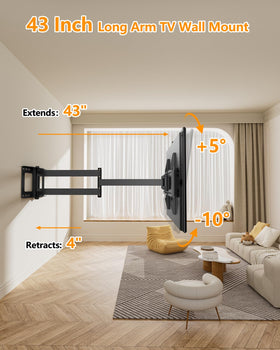 FORGING MOUNT 43-inch extension arm provides improved visibility from multiple seats.