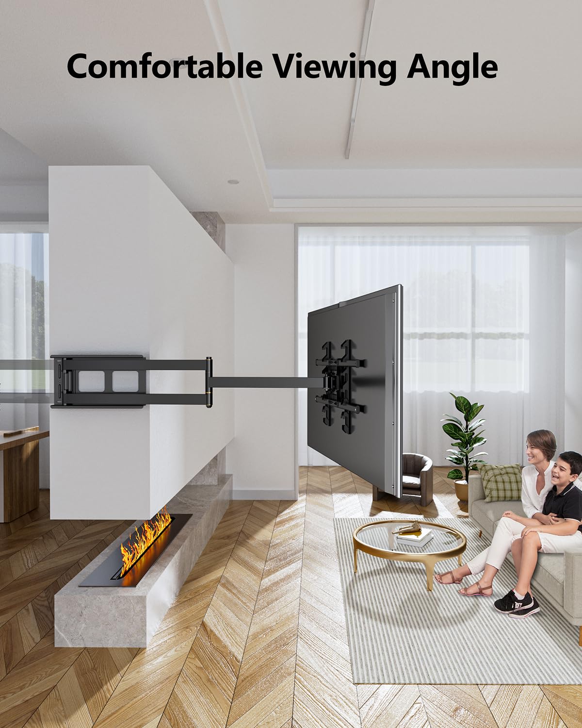 FORGING MOUNT Corner installation saves wall space for corner TV mounting