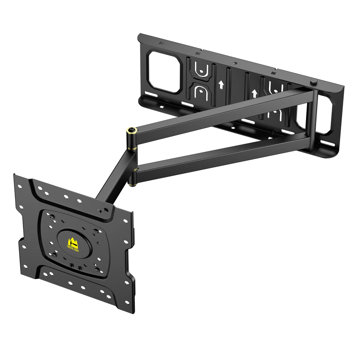 FORGING MOUNT front view of bracket installed in corner showing space-saving benefit