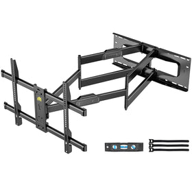 FORGING MOUNT heavy-duty long-arm wall mount front view; supports large TVs securely.