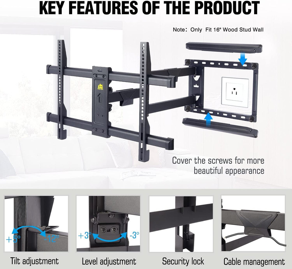 FORGING MOUNT heavy-duty steel design supports up to 100 pounds