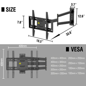 FORGING MOUNT space-saving design keeps rooms tidy when retracted.