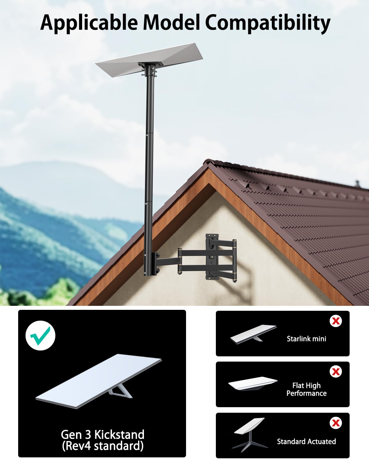 Forging Mount Starlink Gen 3 includes expansion and lag screws for wood or concrete.
