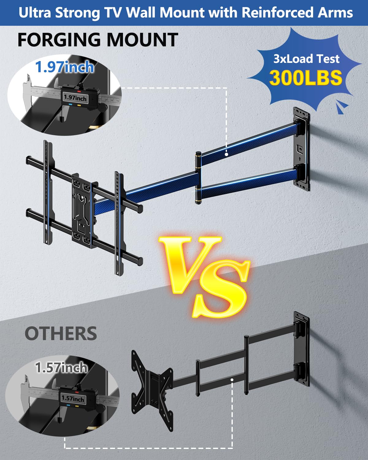 FORGING MOUNT TV mounted over a fireplace offering secure elevated placement