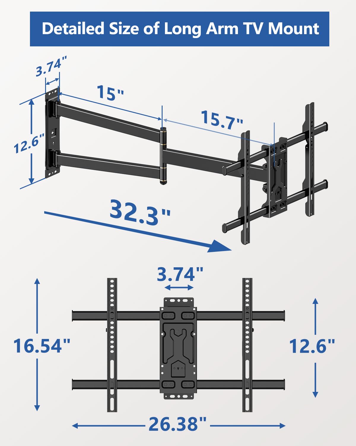 FORGING MOUNT VESA plate and hardware demonstrating broad TV compatibility
