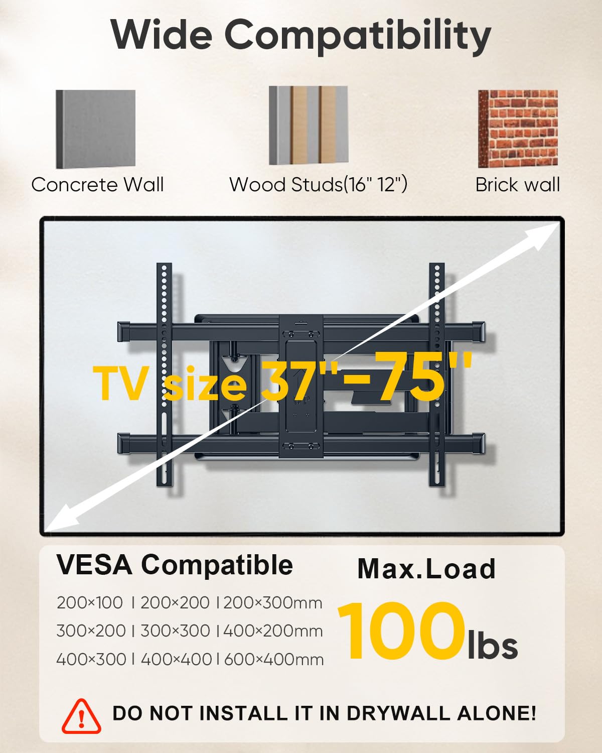 FORGING MOUNT wall-mount sits 2.5 inches from wall, saving space