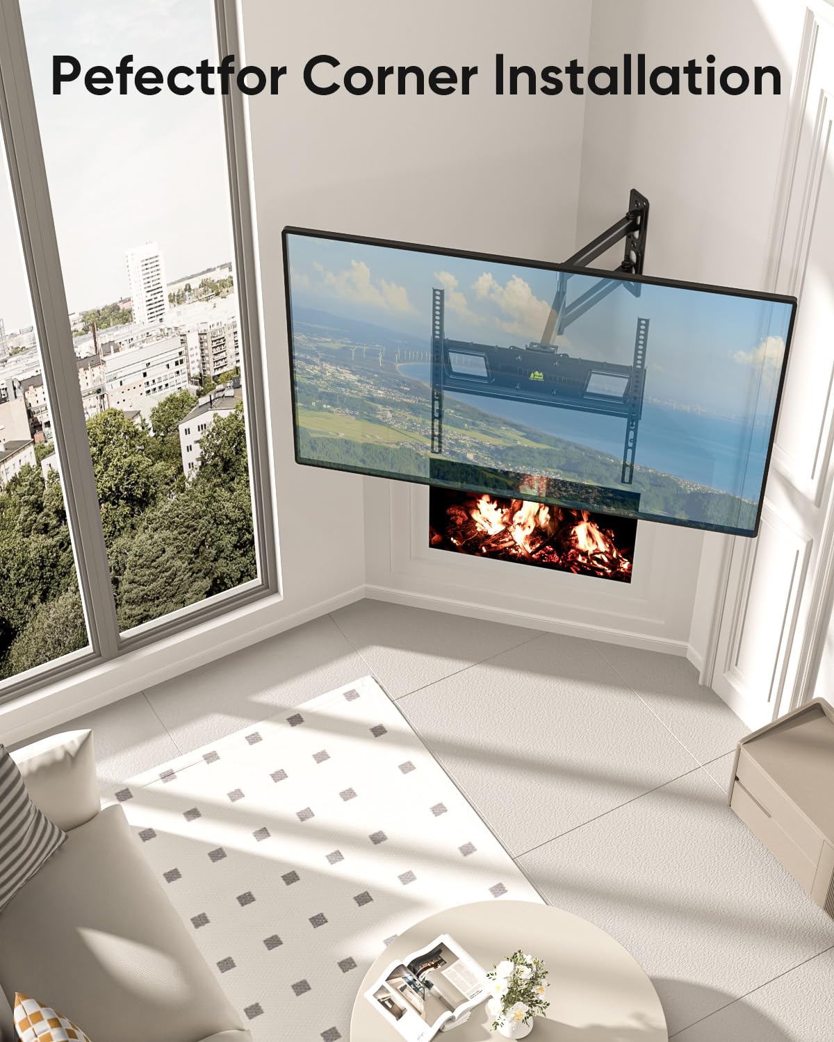 FORGING MOUNT extended reach allows better viewing angle in rooms.