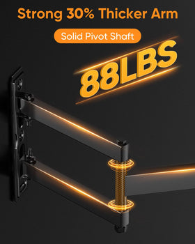 FORGING MOUNT full-motion 26-65 inch compatibility supports versatile living room setups.