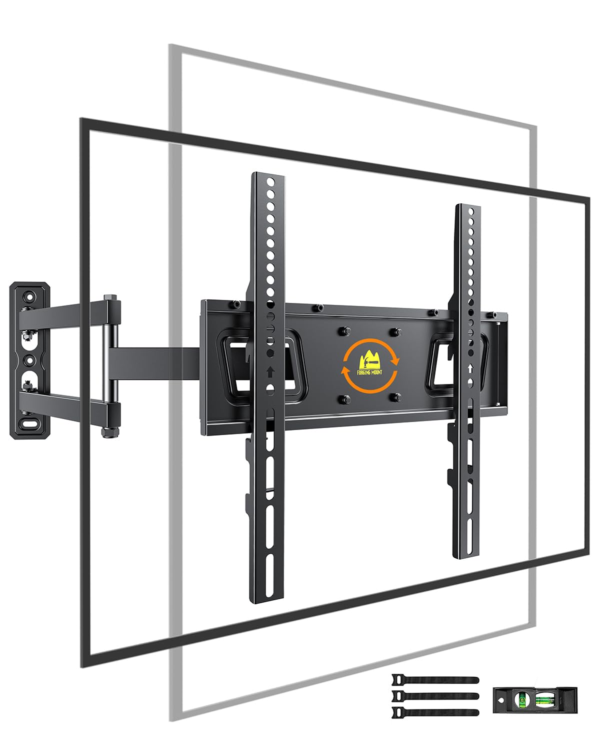 FORGING MOUNT rotates from landscape to portrait for dynamic content displays.