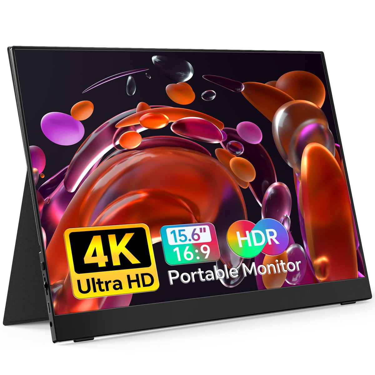 ForHelp True 4K portable monitor front view showing vivid 3840x2160 colors for productivity