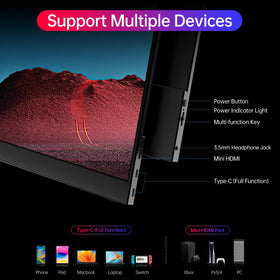 ForHelp True 4K portable monitor connected via USB C for single cable power and video