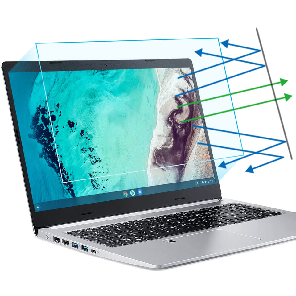 Forito 14-inch screen protector on a laptop showing anti-glare clarity.
