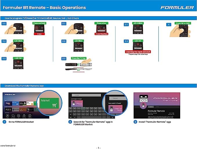 Formuler IR remote for Z11 Pro with easy setup and overall control