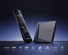Formuler Z11 Pro Max back panel showing network ports for stable connections.