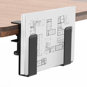 FOROIRON adjustable side laptop mount on desk edge for space saving.