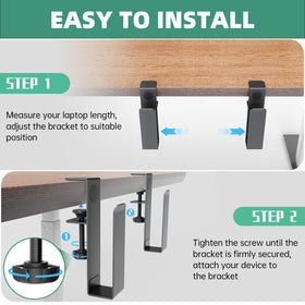 FOROIRON clamp-on desk mount keeps documents within reach.