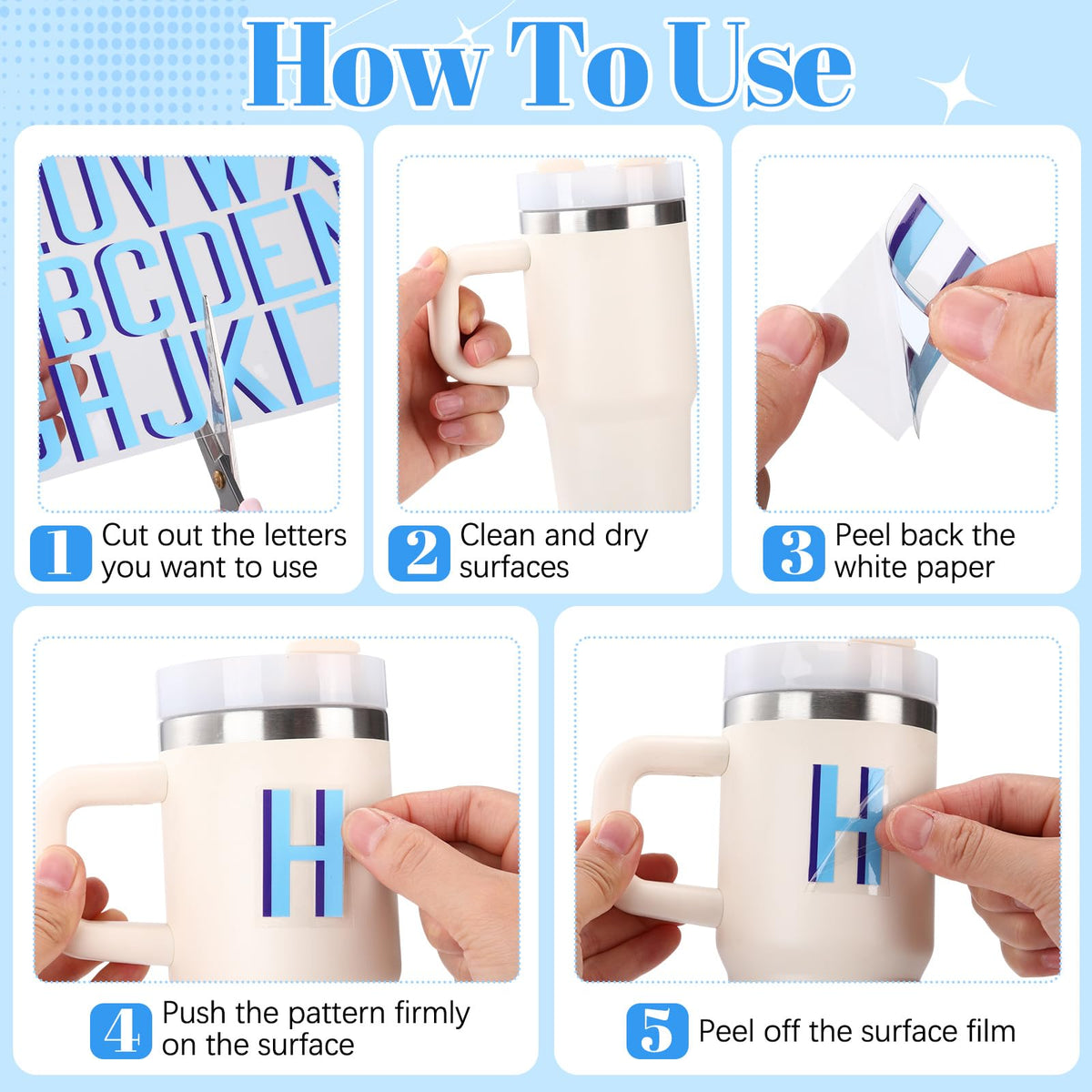 ForraFun waterproof vinyl letter stickers resist weather for outdoor and daily use