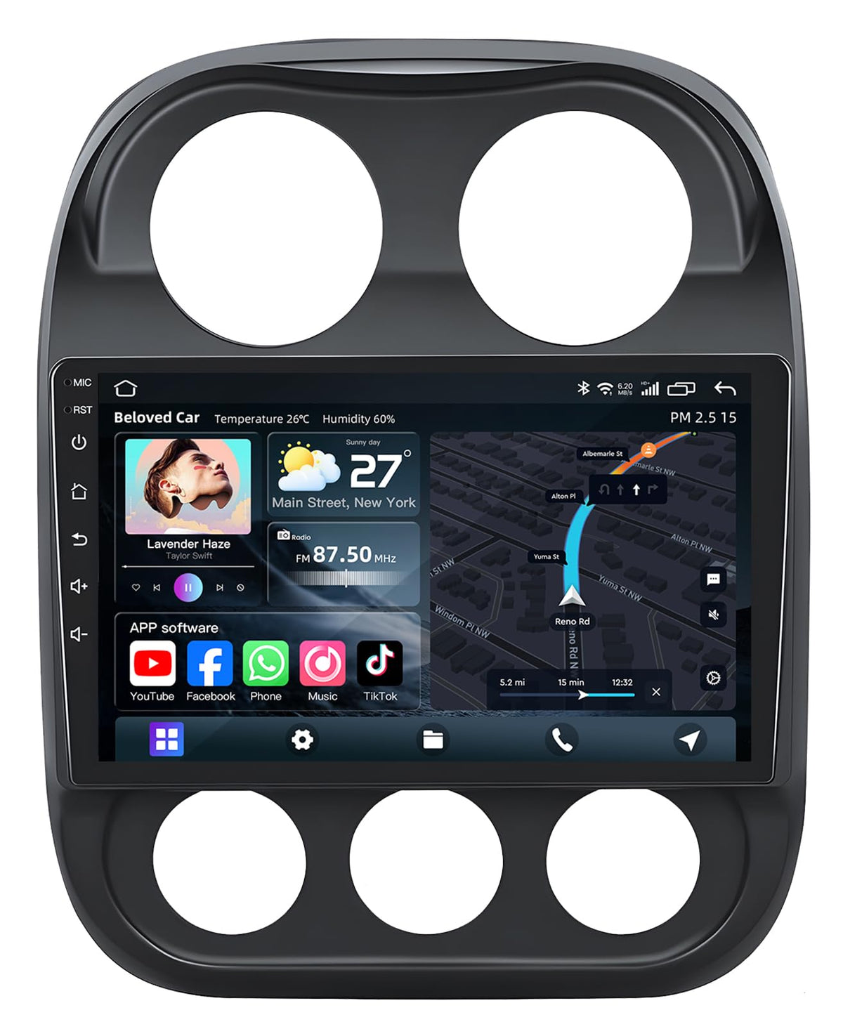 Fortdows 5GWi-Fi 1280x800 HD touchscreen for Jeep Compass/Patriot with crisp navigation