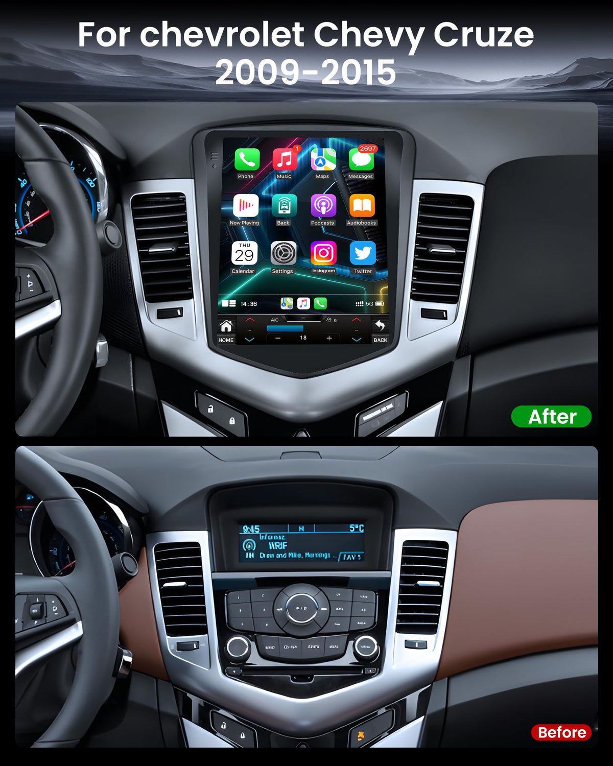 Fortdows steering wheel control compatibility for Cruze for easy adjustments.