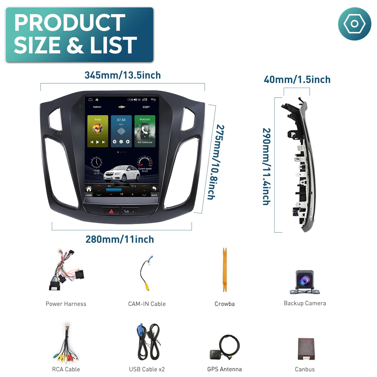 Fortdows Ford Focus 2012-2018 GPS navigation for guided routes