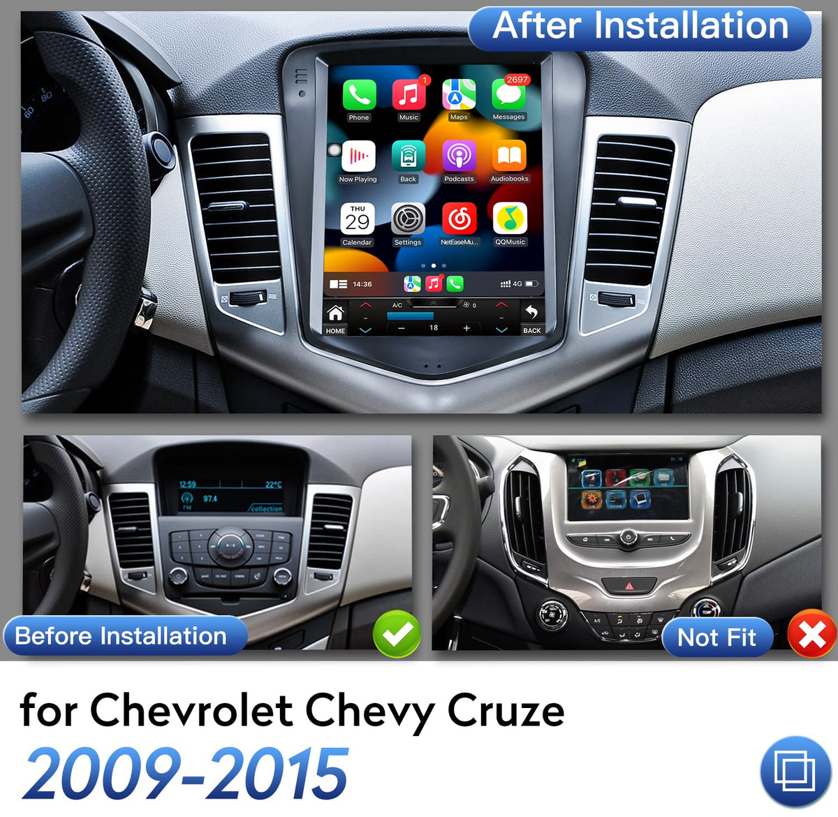 Fortdows wireless CarPlay and Android Auto for hands-free driving.