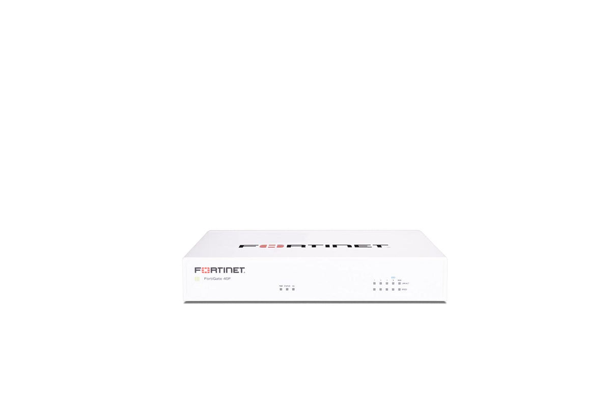 Fortinet FortiGate-40F front view shows compact footprint for small offices.