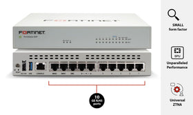 Fortinet FortiGate 60F back ports enabling flexible, secure network connectivity.