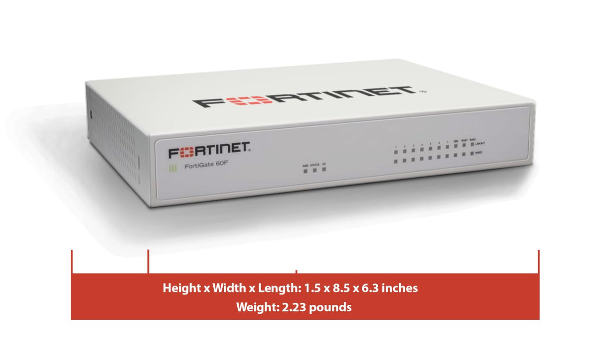 Fortinet FortiGate 60F rack-mount ready for clean data-center installation.