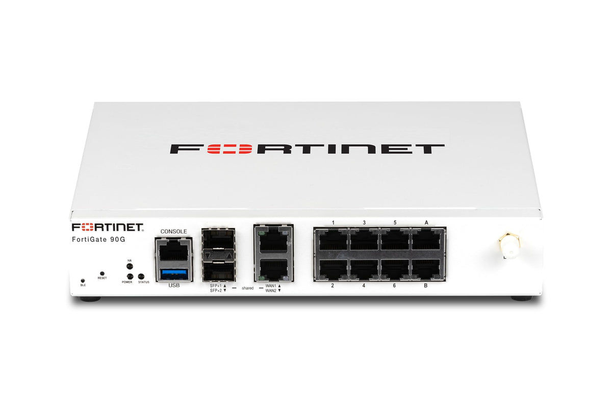 Fortinet FortiGate 90G front panel for compact security appliance setup in offices