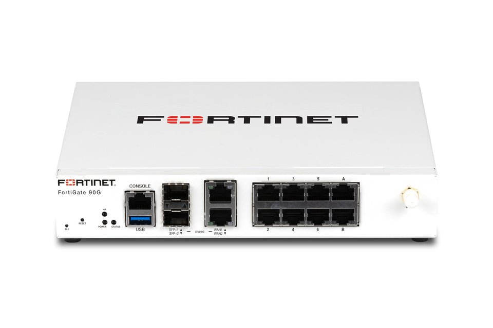 Fortinet FortiGate 90G front panel for compact security appliance setup in offices