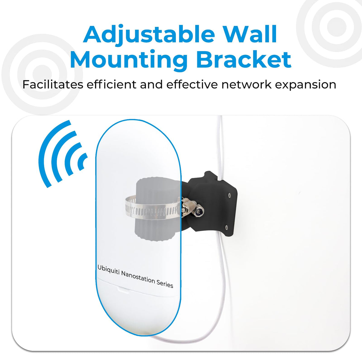 Foruly wall-mount bracket for NSM2 and Locom2 supports versatile installation options.