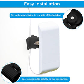 Foruly bracket with screws ensures quick, secure wall installation.
