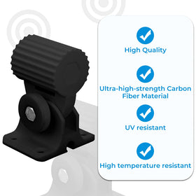 Foruly swivel bracket enables 165° motion for precise antenna aiming.