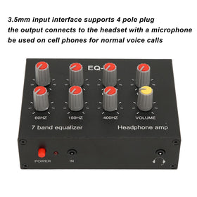 FOSA 7-band equalizer 3.5mm connector highlights versatile input and headset compatibility.