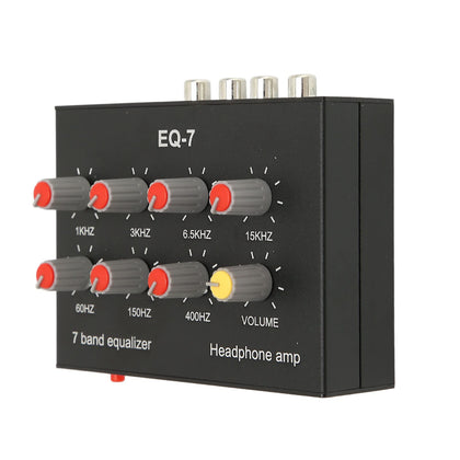 FOSA 7-band equalizer front panel shows sturdy aluminum housing for reliable audio shaping.