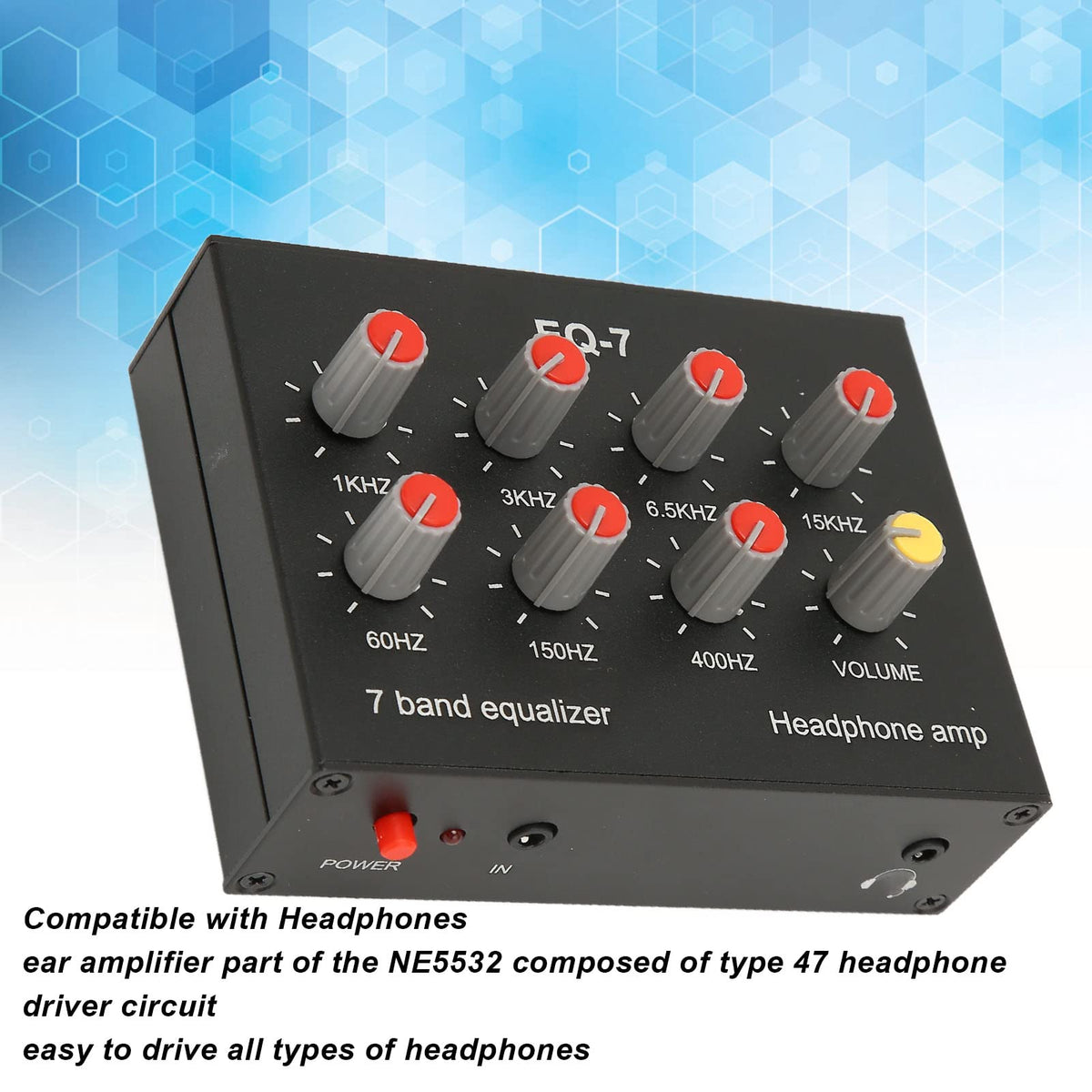 FOSA 7-band equalizer knobs and dials enable precise gain control for recording.