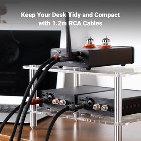 Ideal for turntable to preamp connections in a home stereo system.