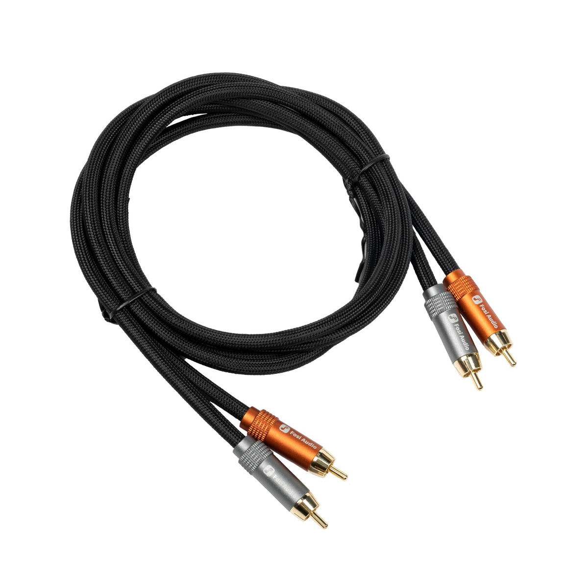 Fosi Audio 2RCA cable with gold-plated connectors for reliable signal transfer.
