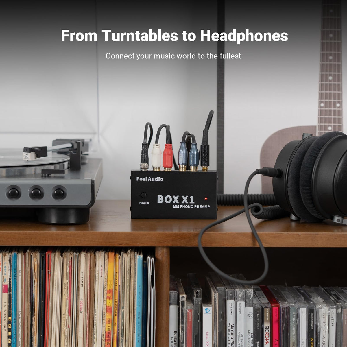 Fosi Audio RCA outputs and 3.5mm jack in use for simultaneous listening benefit