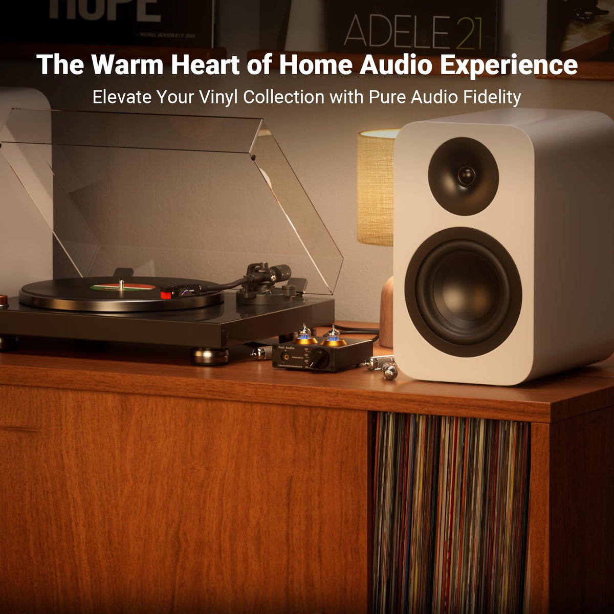 Fosi Audio Box X2 tube assembly visible indicating warm tonal options