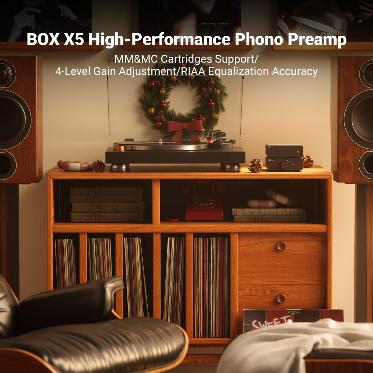 Fosi Audio Box X5 back ports for secure RCA connections