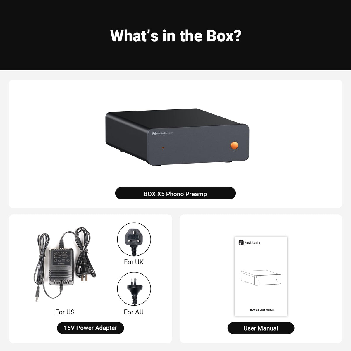 Fosi Audio Box X5 gain setting 66dB for high-output cartridges