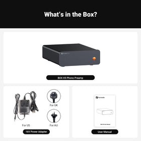 Fosi Audio Box X5 gain setting 66dB for high-output cartridges