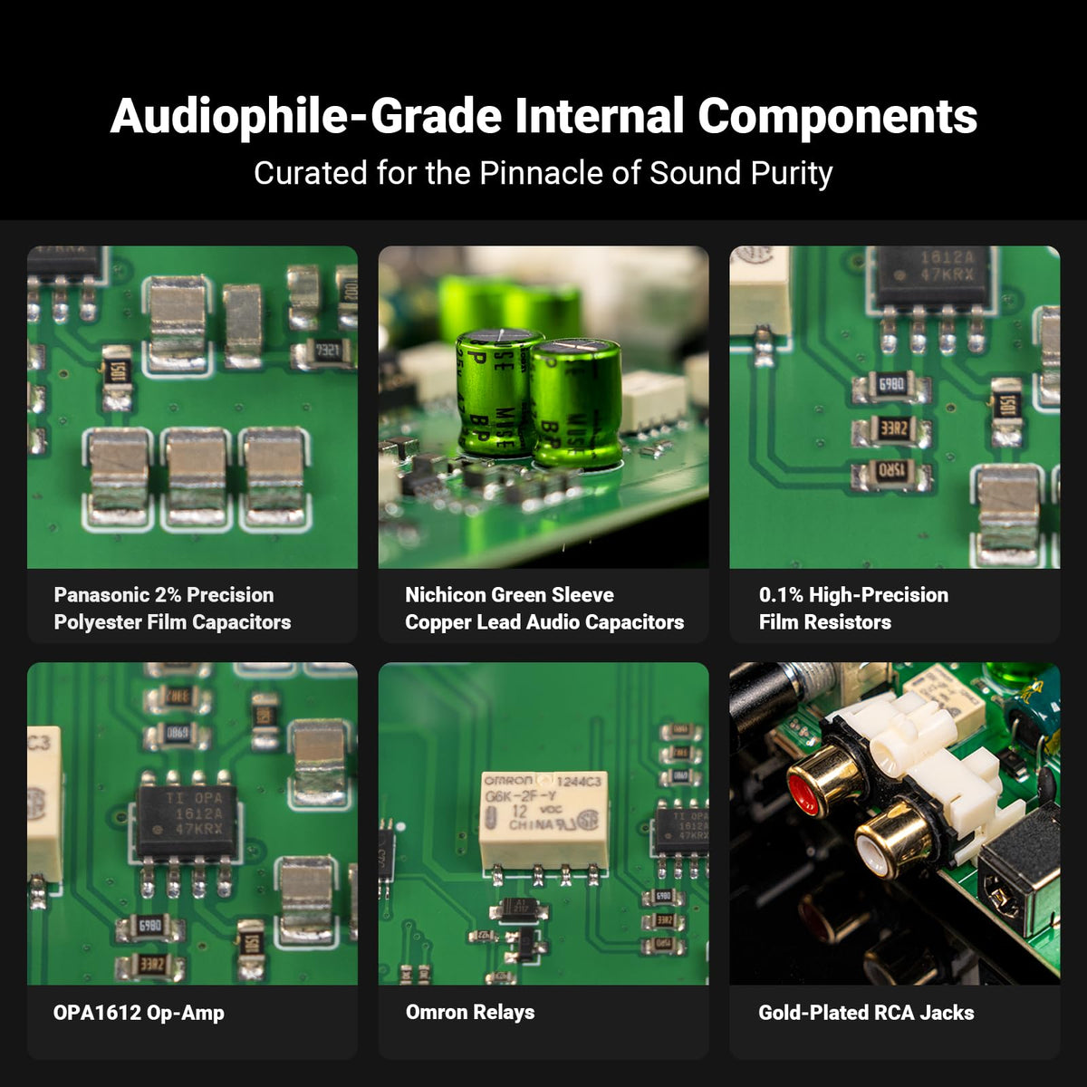 Fosi Audio Box X5 internal OPA1612 op-amp view for audiophile-grade signal path