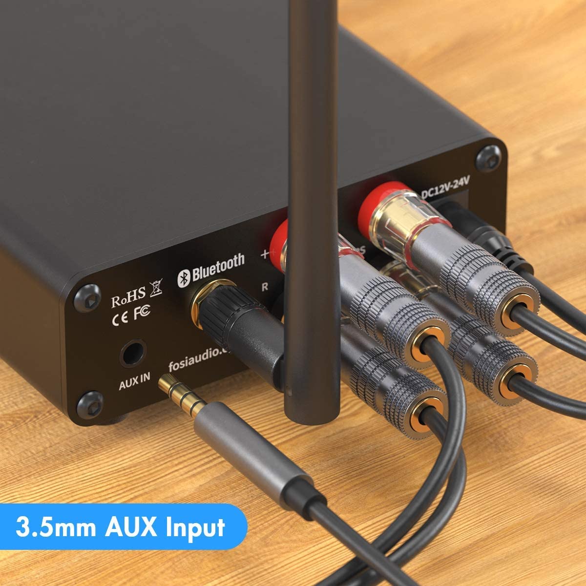 Fosi Audio BT10A paired with phone streaming Bluetooth for convenient music playback