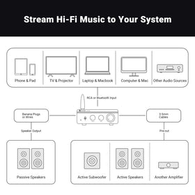 Fosi Audio BT20A Pro package contents include amp, antenna, power, and manual