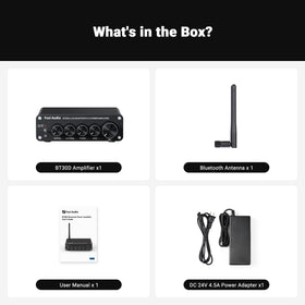 Fosi Audio BT30D packaging confirms complete setup essentials