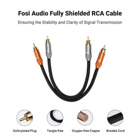 Fosi Audio gold-plated RCA closeup preventing oxidation for reliable contact