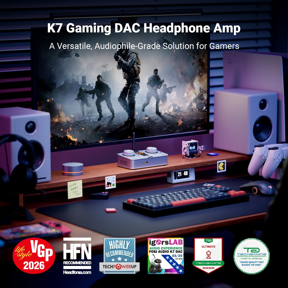 K7 display shows real-time status for quick setup and monitoring